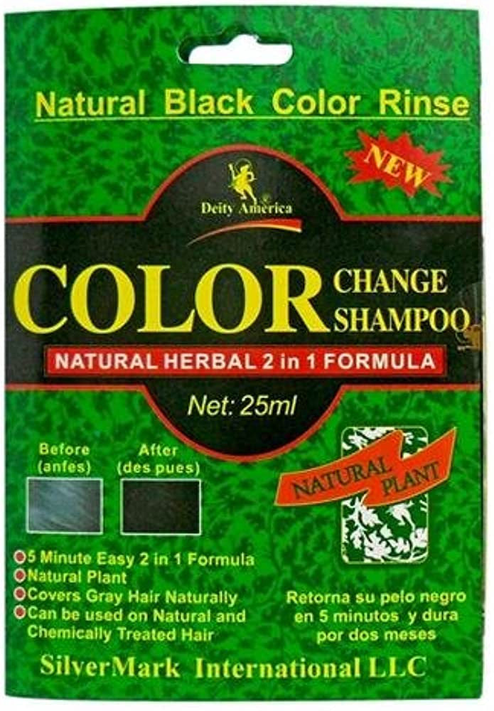 Deity Natural Herbal Color Change Hair Shampoo Packet, Black, 1 Ea