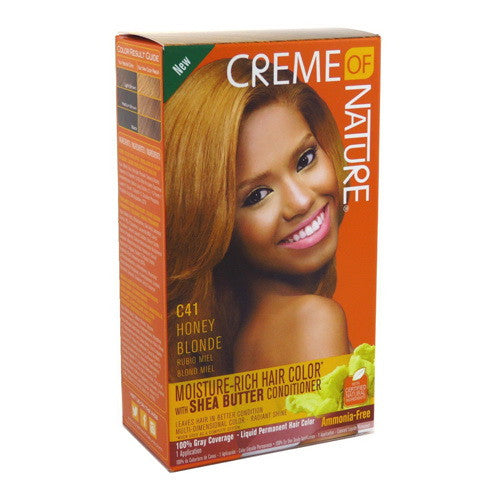 Creme Of Nature Moisture Rich Hair Color With Shea Butter Conditioner C41 Honey Blonde, 1 Ea