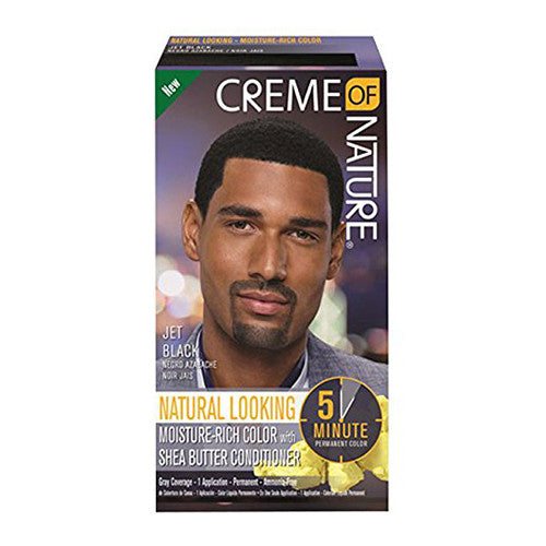 Creme Of Nature Hair Color for Mens, Jet Black, 1 Ea