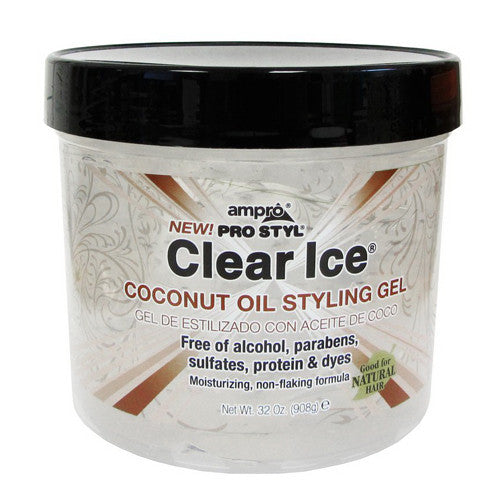 Ampro Pro Styl Clear Ice Coconut Oil Hair Styling Gel, 32 Oz