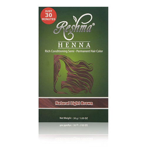 Natural Light Brown 30 Minute Henna Hair Color by Reshma, 7 Oz