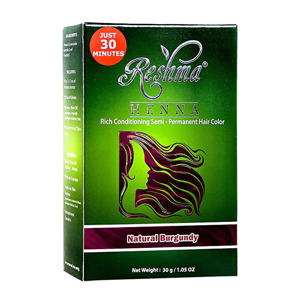 Burgundy Rich Conditioning Semi-Permanent Hair Color by Reshma Henna Natural, 1.5 Oz
