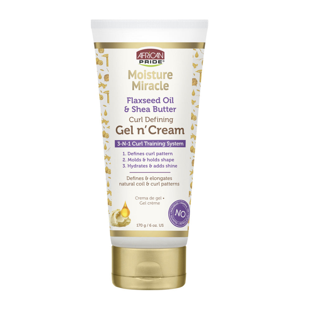 African Pride Moisture Miracle Curl Enhancing Hair Styling Gel N Cream, 6 oz