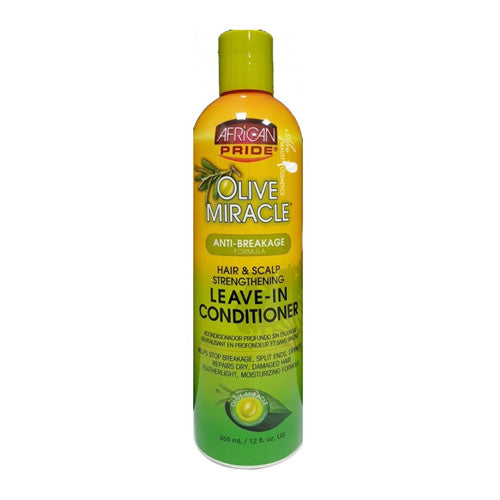 African Pride Olive Miracle Anti Breakage Leave In Hair Conditioner, 12 Oz