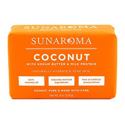 Sunaroma Organic Coconut Oil Soap, 8 Oz