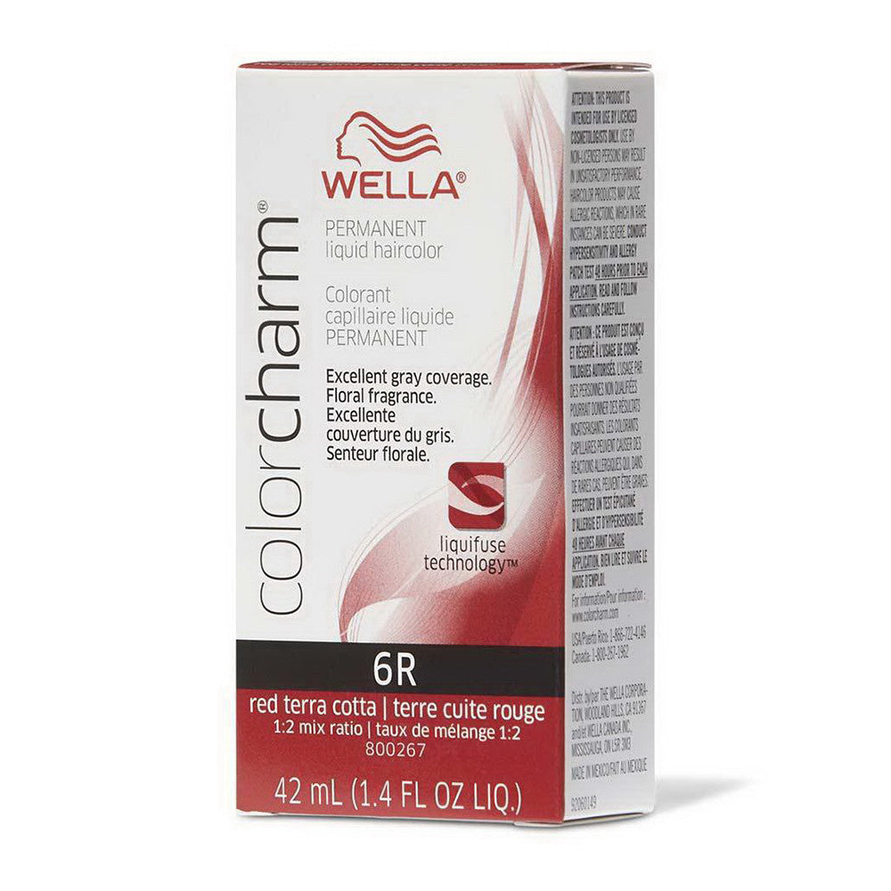 Wella Color Charm Liquid Permanent Hair Color 6R Red Terra Cotta, 1.4 Oz