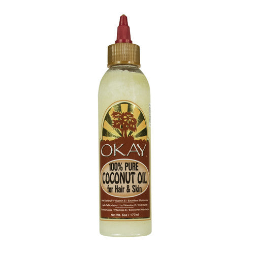 Okay 100% Natural Pure Coconut Oil for Hair and Skin, 6 Oz