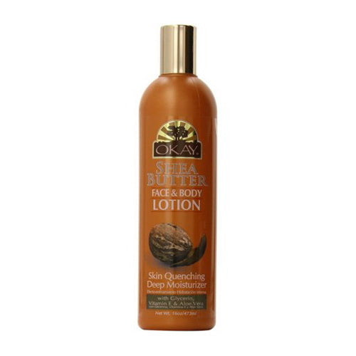 Okay Shea Butter Moisturizing Lotion for Face and Body, 16 Oz