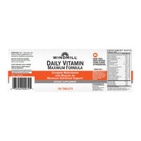 Windmill Daily Vitamin Maximum Formula Multi Vitamin With Minerals Dietary Supplement Tablets - 100 Ea