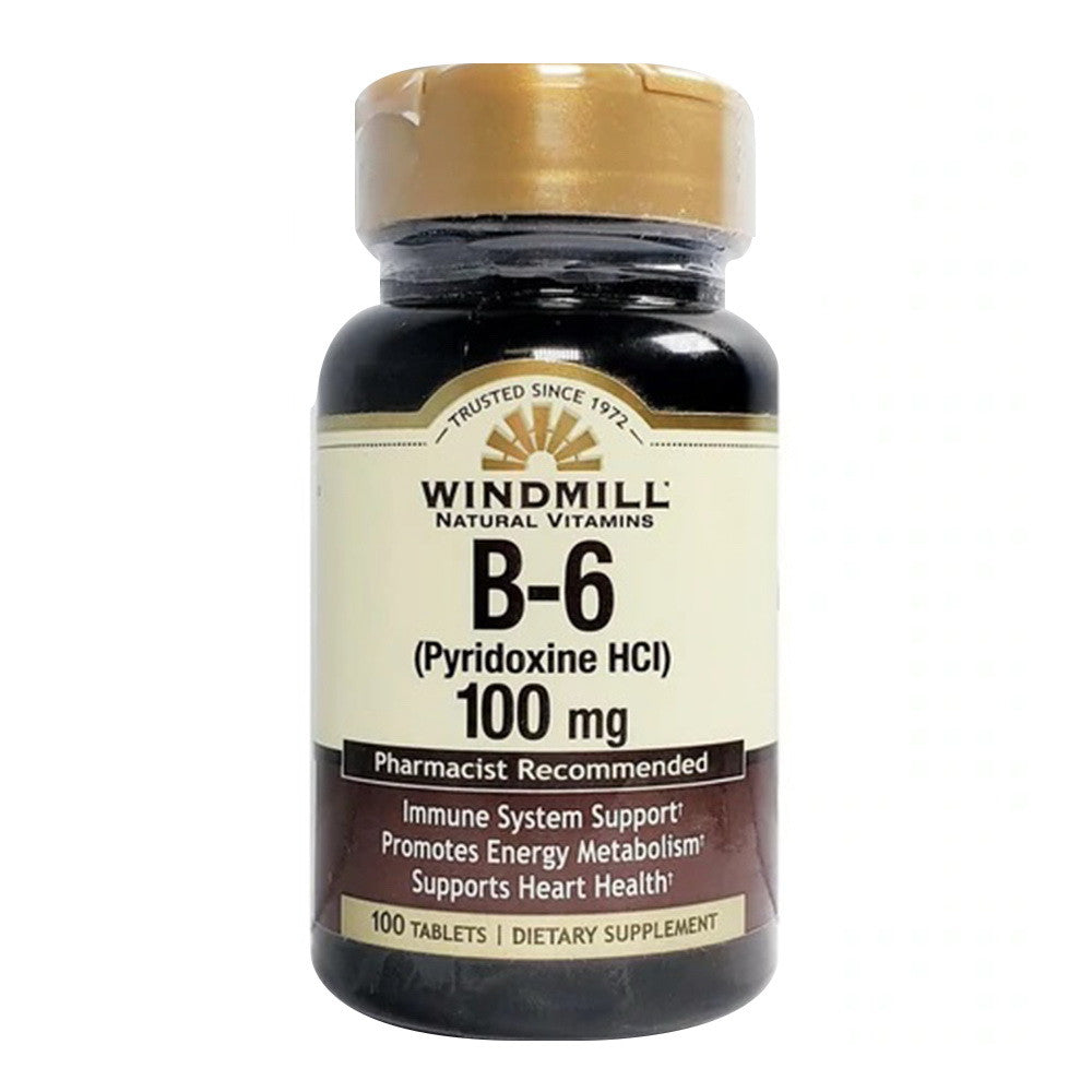 Windmill Natural Source Vitamin B-6, 100 Mg Tablets - 100 Ea