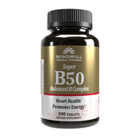 Windmill Super B-50 Balanced B-Complex Dietary Supplement Tablets - 100 Ea