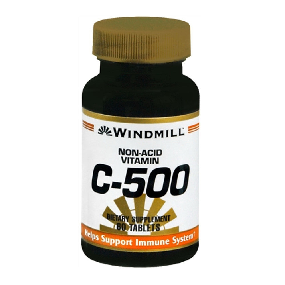Windmill Non Acid Vitamin C-500Mg Tablets To Support Immune System, 60 Ea
