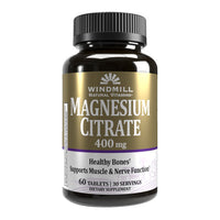Windmill Natural Vitamins Magnesium Citrate 400mg Tablets, 60 Ea