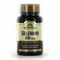 Windmill Natural Vitamins Selenium for Antioxidant and Immune system, 200 Mcg Tablets, 100 Ea