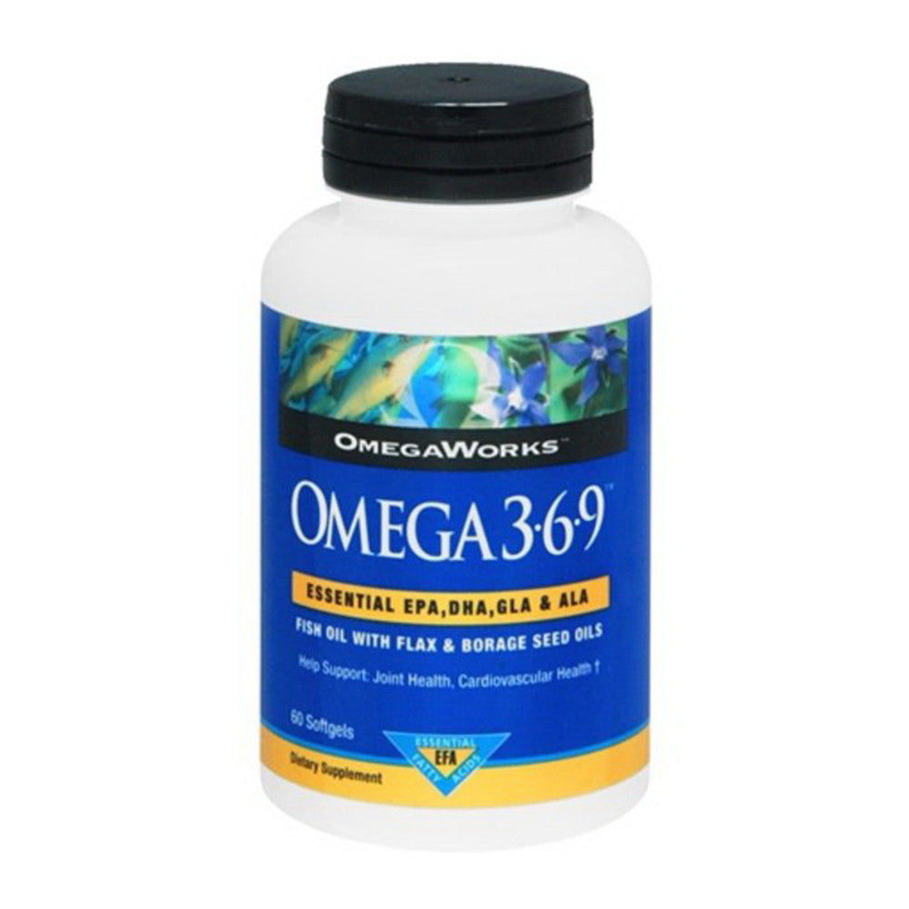 Omega Works Omega 3-6-9 Fish Oil With Flax And Borage Seed Softgels, 60 Ea