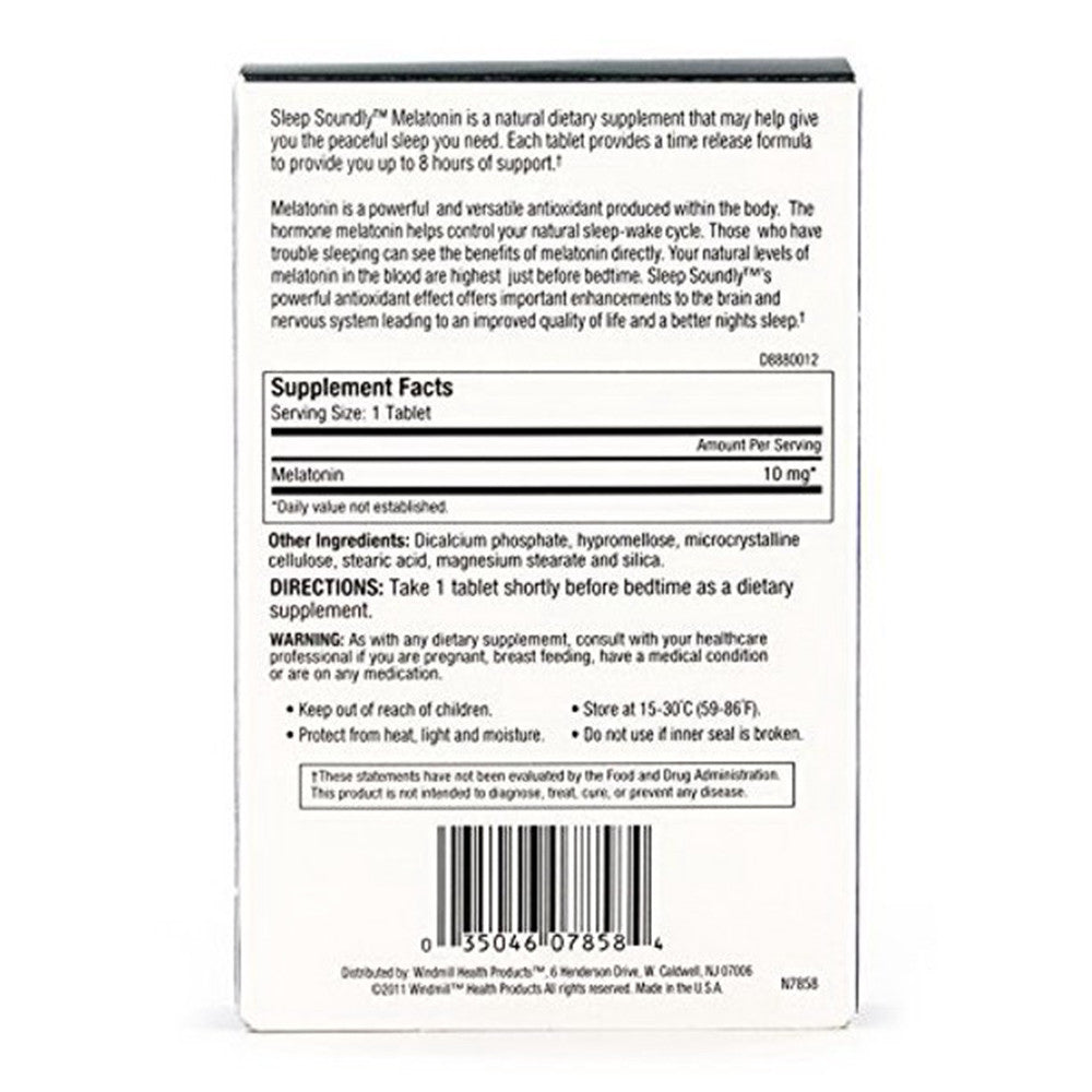 Windmill Sleep Soundly Melatonin 10Mg Tablets - 60 Ea