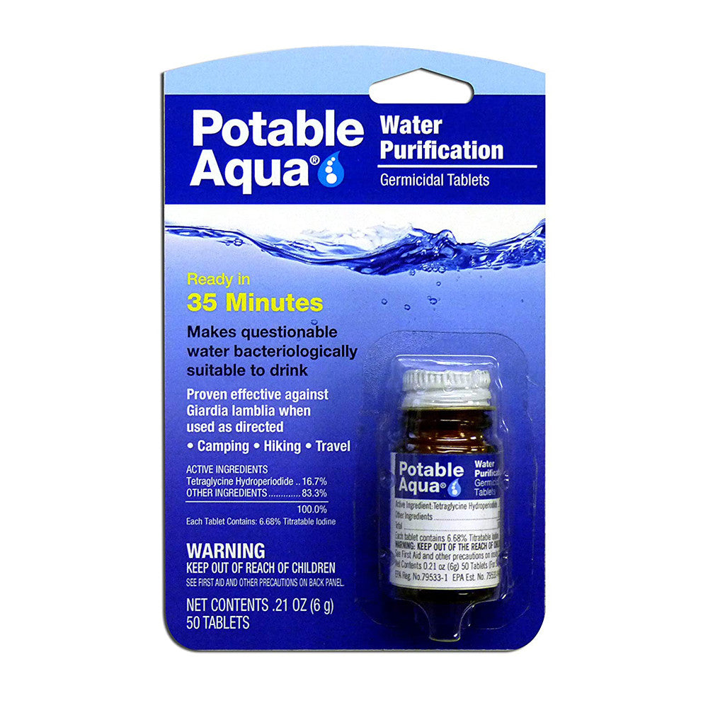 Potable Aqua Water Treatment Tablets, 50 Ea