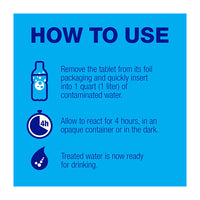 Potable Aqua Chlorine Dioxide Water Purification Tablets - 20 Ea