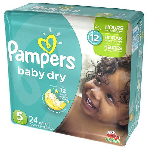 Pampers Baby Dry Diapers Size 5 Jumbo 12 Hr Protection - 24 Ea