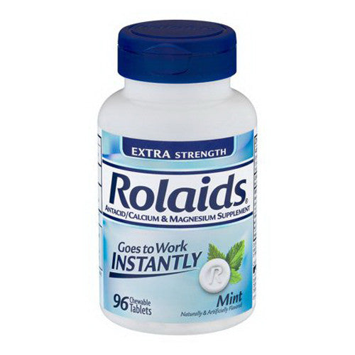 Rolaids Extra Strength Antacid Chewable Tablets, Mint - 96 Ea