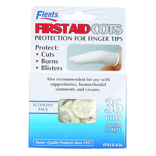 Flents Firstaid Finger Cots Protects From Finger Cuts, Assorted, 36 Ea