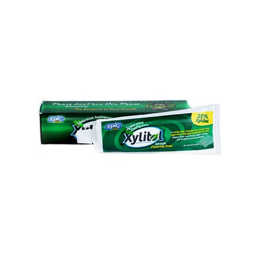 Epic Dental Xylitol Sweetened Fluoride Free Toothpaste, Spearmint - 4.9 Oz