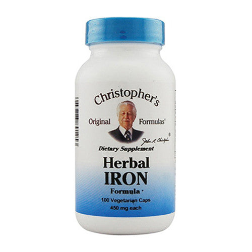 Dr. Christophers Formula Herbal Iron Vegetarian Capsules - 100 Ea