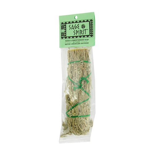 Sage Spirit Smudge Wand Sage And Sweetgrass 6 -7 Inches Large Incense - 1 Ea
