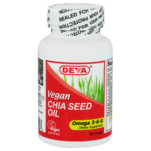 Deva Nutrition Vegan Chia Seed Oil Omega 3-6-9 Capsules - 90 Ea