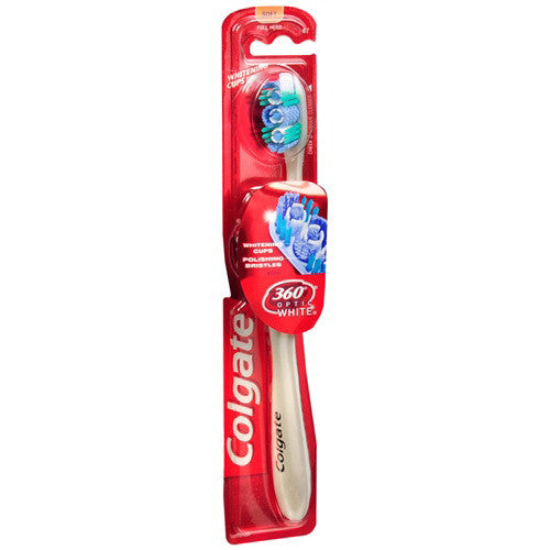 Colgate 360 Optic White Full Head Toothbrush, Soft - 1 Ea