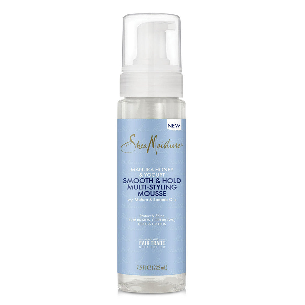 Shea Moisture Manuka Honey and Yogurt Smooth and Hold Multi Styling Hair Mousse, 7.5 Oz