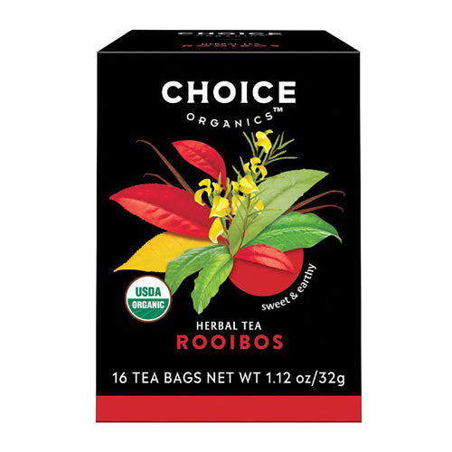 Choice Organics Rooibos Herbal Tea Sweet and Earthy Blend Best Tasting Tea Bags 16Ea
