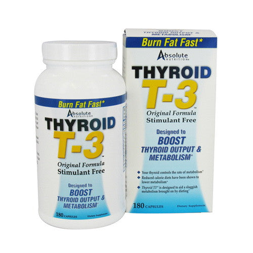 Absolute Nutrition Thyroid T-3 Original Formula Capsules - 180 Ea