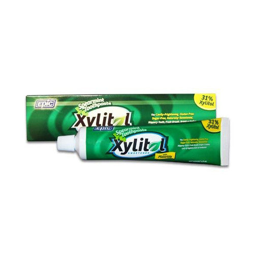 Epic Dental Fluoride And Xylitol Sweetened Toothpaste, Spearmint - 4.9 Oz