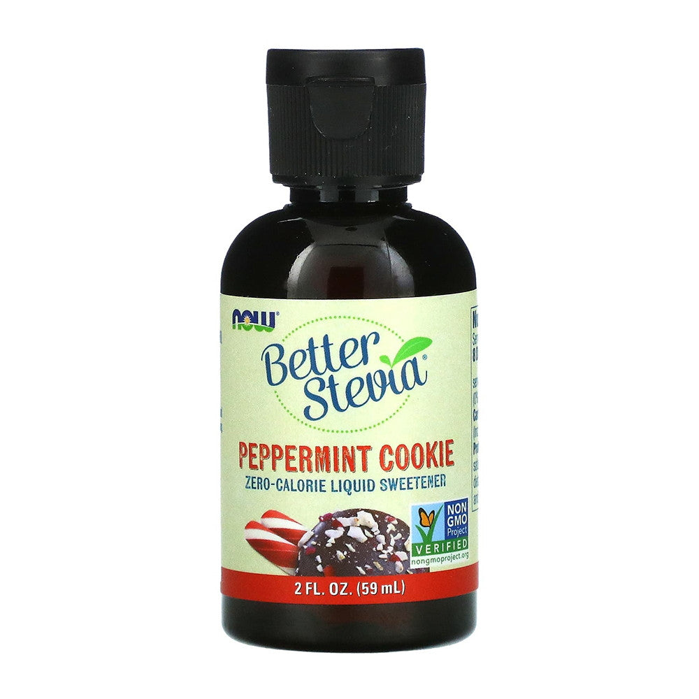 Now Foods Better Stevia Zero Calorie Liquid Sweetener, Peppermint Cookie, 2 fl Oz