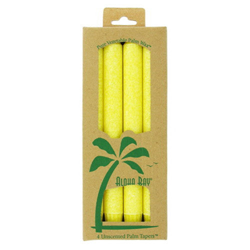 Aloha Bay Palm Tapers 9 Inch Yellow Candles, Unscented, 4 Ea, 3 Pack