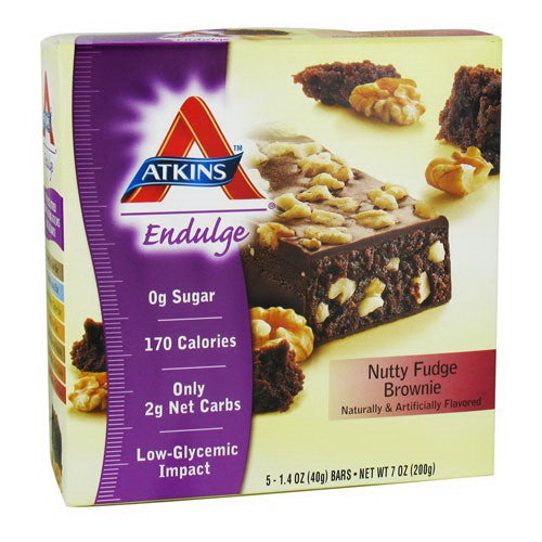 Atkins Endulge Nutty Fudge Brownie Bars - 1.4 Oz, 5 / Pack