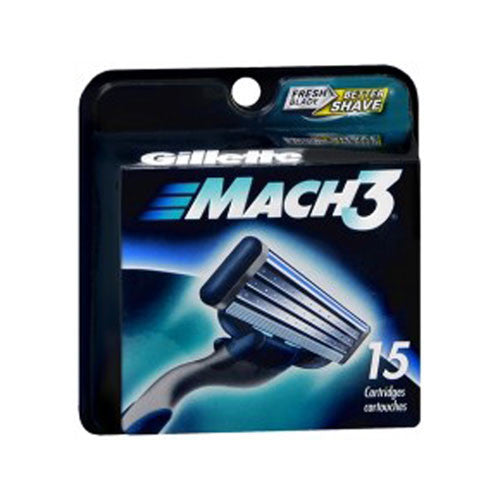 Gillette Mach3 Shaving Razor Cartridge Blades For Men, 15 Ea