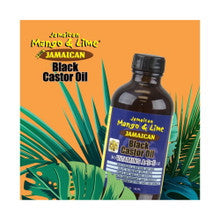 Jamaican Mango and Lime Black Castor Oil with Vitamins A D and E, 4 Oz