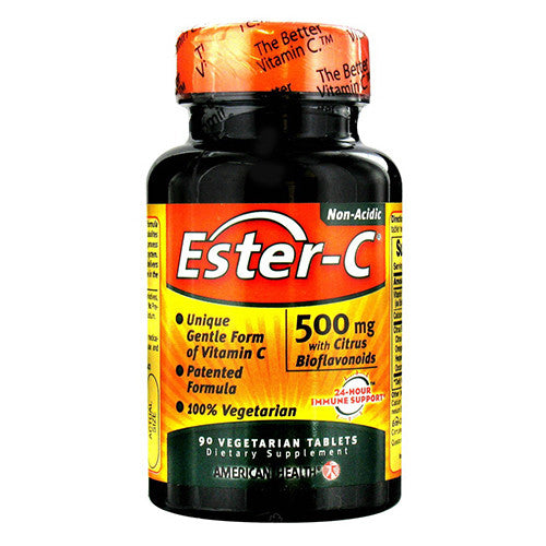American Health Ester C With Citrus Bioflavonoids 500 Mg Vegetarian Tablets For Immune Support - 90 Ea