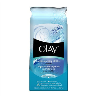 Olay Wet Cleansing Cloths, Sensitive Skin - 30 Ea