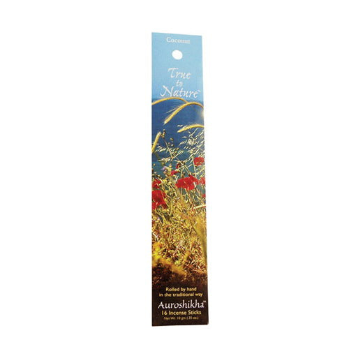 Auroshikha True to Nature Incense Sticks Coconut Essence Sweet and Exotic Aromatherapy Fragrance 0.35Oz (10g)