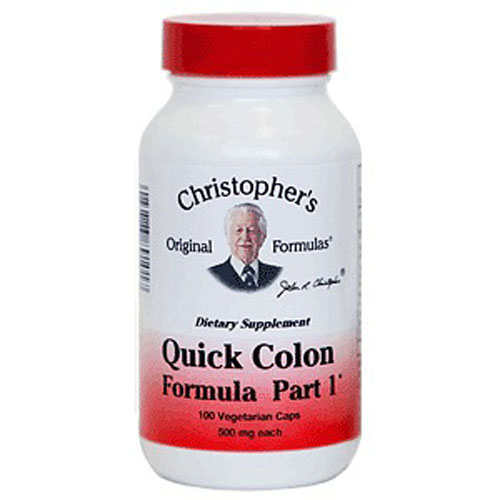 Dr Christopher Original Formulas Quick Colon Formula Part 1 Vegetarian Capsules for Proper Digestion Gluten Free 100Ea