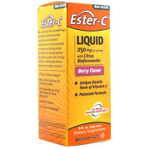 American Health Ester C 250 Mg Liquid With Citrus Bioflavonoids, Berry Flavor - 8 Oz