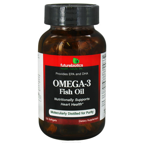 Futurebiotics Omega3 Fish Oil Softgels Support Heart Health 100Ea
