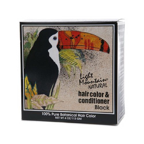 Light Mountain Natural Hair Color And Conditioner, Black - 4 Oz