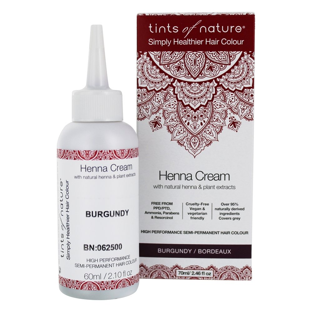 Tints of Nature Burgundy Semi Permanent Henna Cream Hair Colour, 2.46 Oz