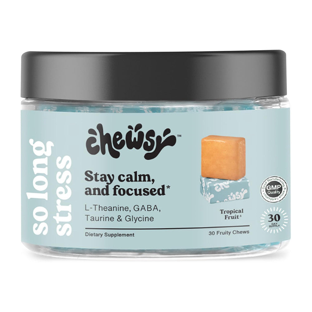Chewsy So Long Stress Stay Calm And Focused Chews, Tropical Fruity, 30 Ea