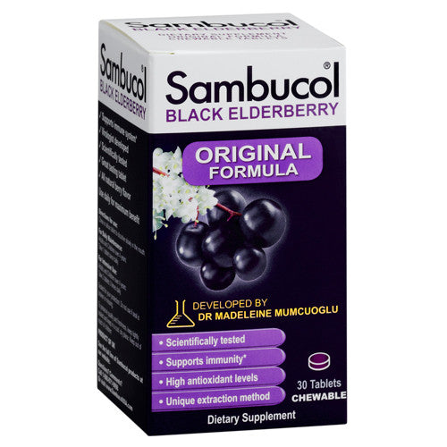 Sambucol Black Elderberry Immune Support Chewable Tablets, 30 Ea
