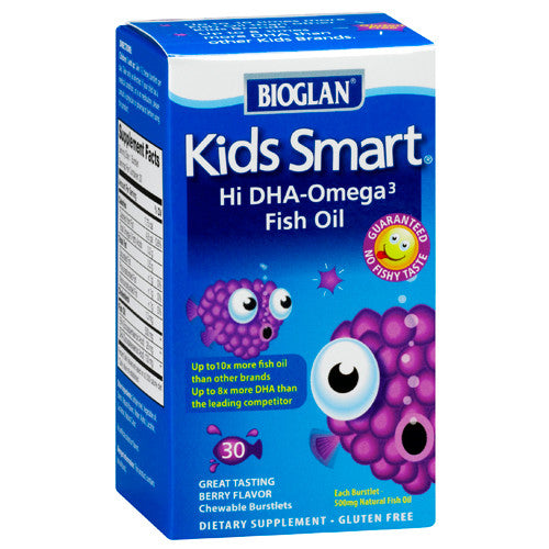 Bioglan Kids Smart Hi Dha-Omega 3 Fish Oil 500 Mg Chewable Capsules, Berry Falvor, 30 Ea